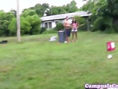 Campus teen pussyfucked by bbc at a party