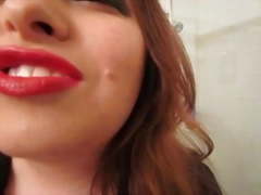Putting on Red Lipstick #1 (Brunette BBW)