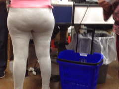Nice ass in white leggins